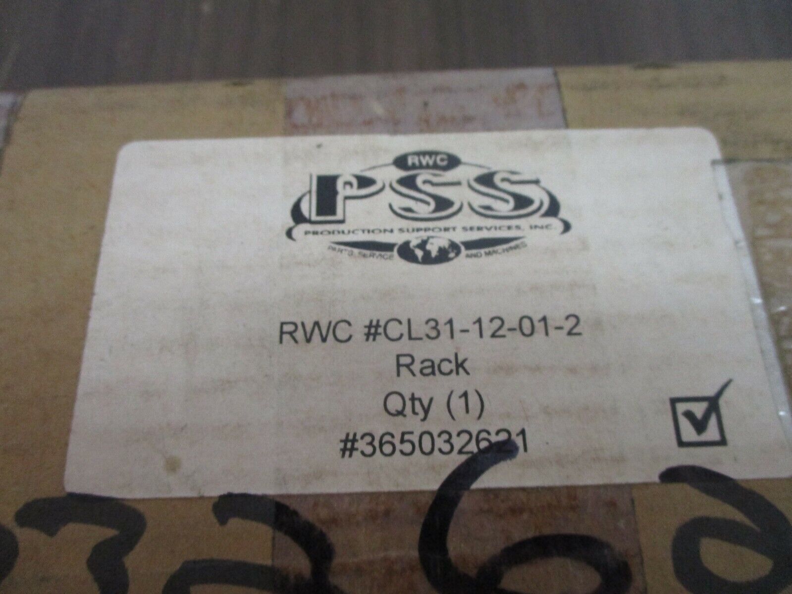 RWC PSS Gear Rack CL31-12-01-2 New Surplus