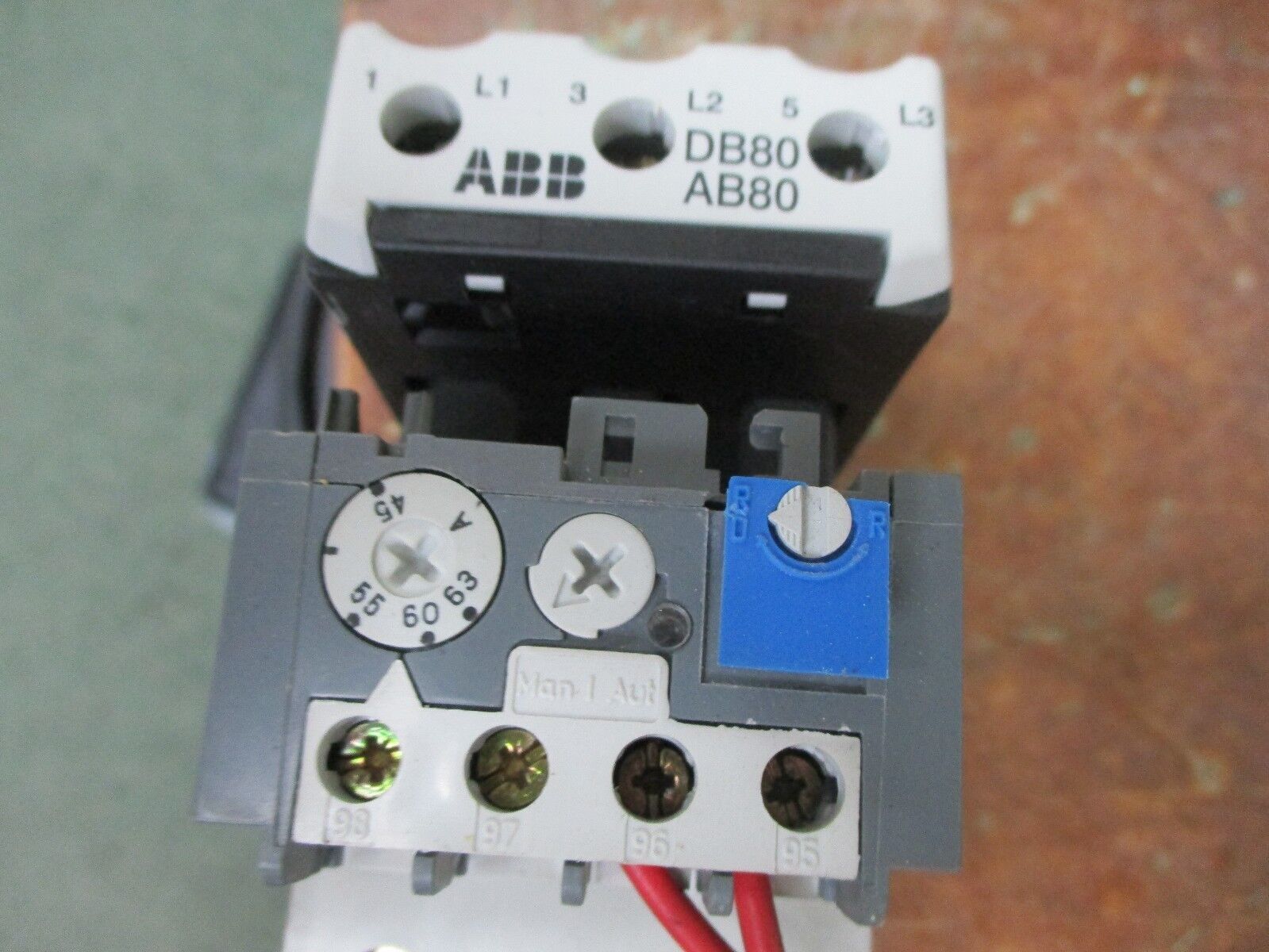 ABB Solid State Overload TA75 DU Trip: 45-63A w/ DIN Rail Adapter Used