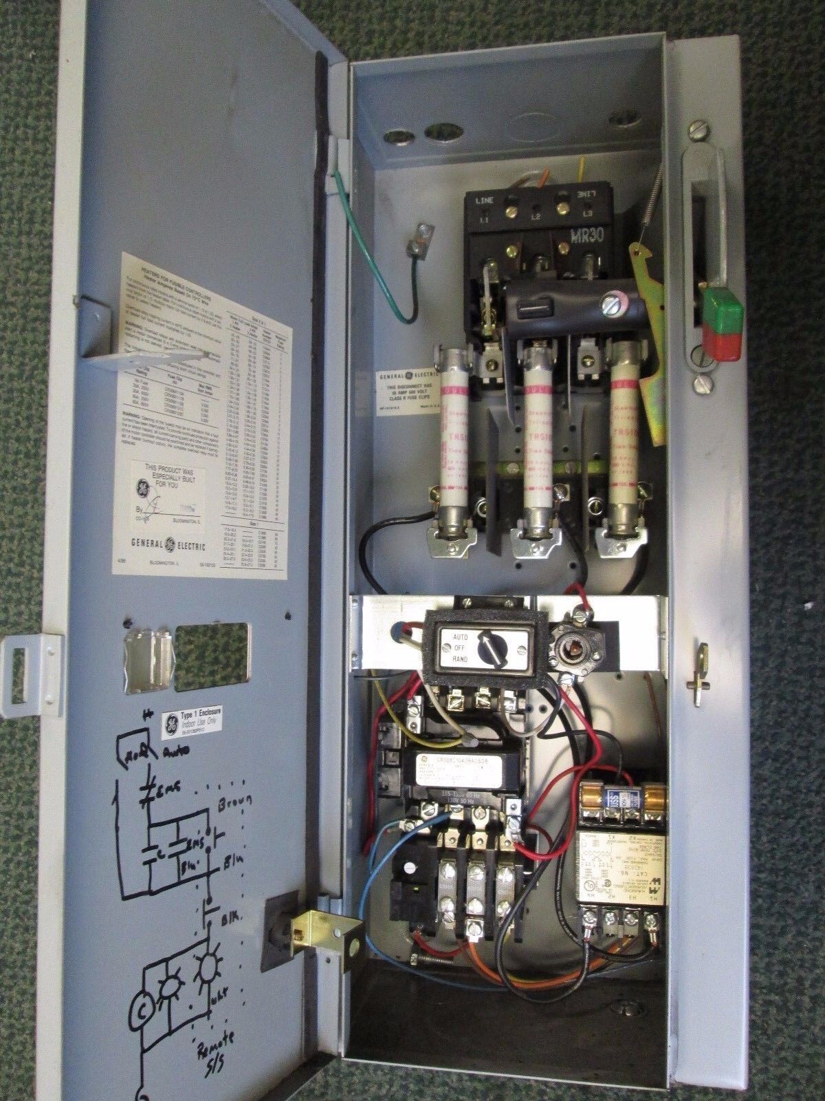 GE Fusible Combination CR308C1042RADSDB Size 1 600V 27A 115-120V Coil Used