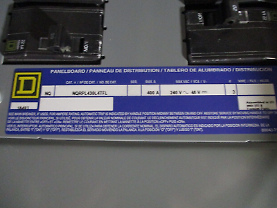Square D Main Lug NQ Circuit Breaker Panel NQRPL430L4TFL 400A 240V 3Ph 30-Space