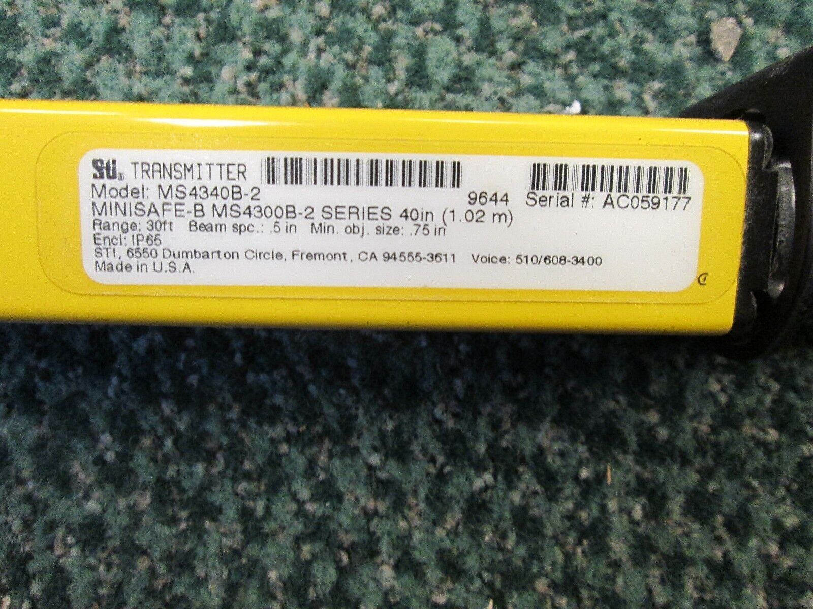 STI Transmitter, MS4340B-2, 40 in., Minisafe, MS4300B-2 Series, Lot of 2, Used