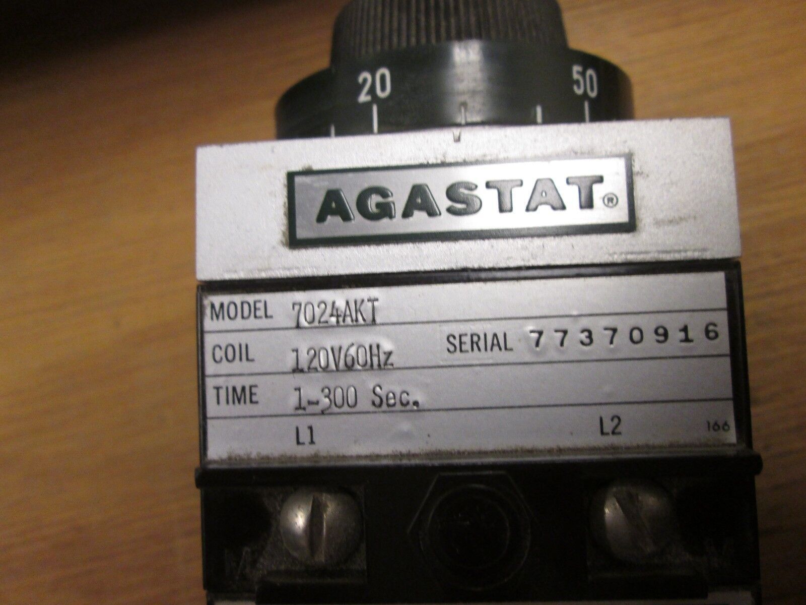 Agastat Timer 7024AKT Range 1-300 Sec 120V coil 60Hz Used