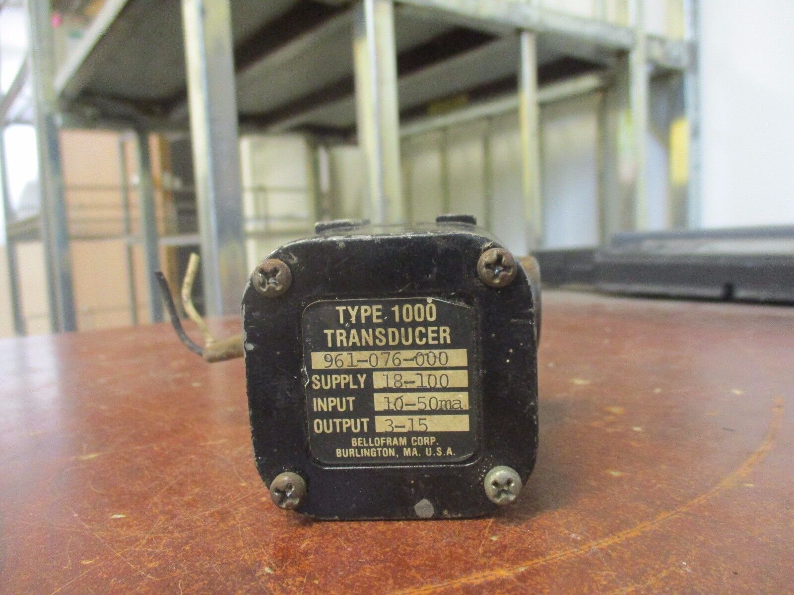 Bellofram Type 1000 Transducer 961-076-000 Input: 10-50 mA Output: 3-15 PSI Used