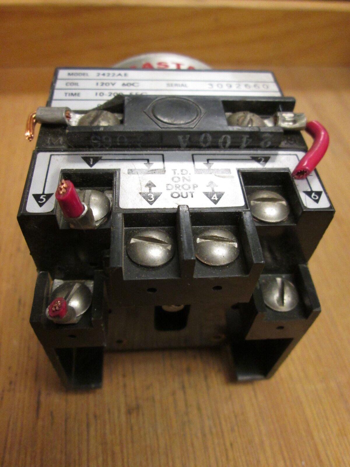 Agastat Timer 2422AE Range 10-200 sec 120V coil 60Hz Used