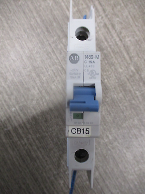 Allen-Bradley Circuit Breaker 1489-M1C150 Ser. D 15A 277V 1P 50/60Hz Used