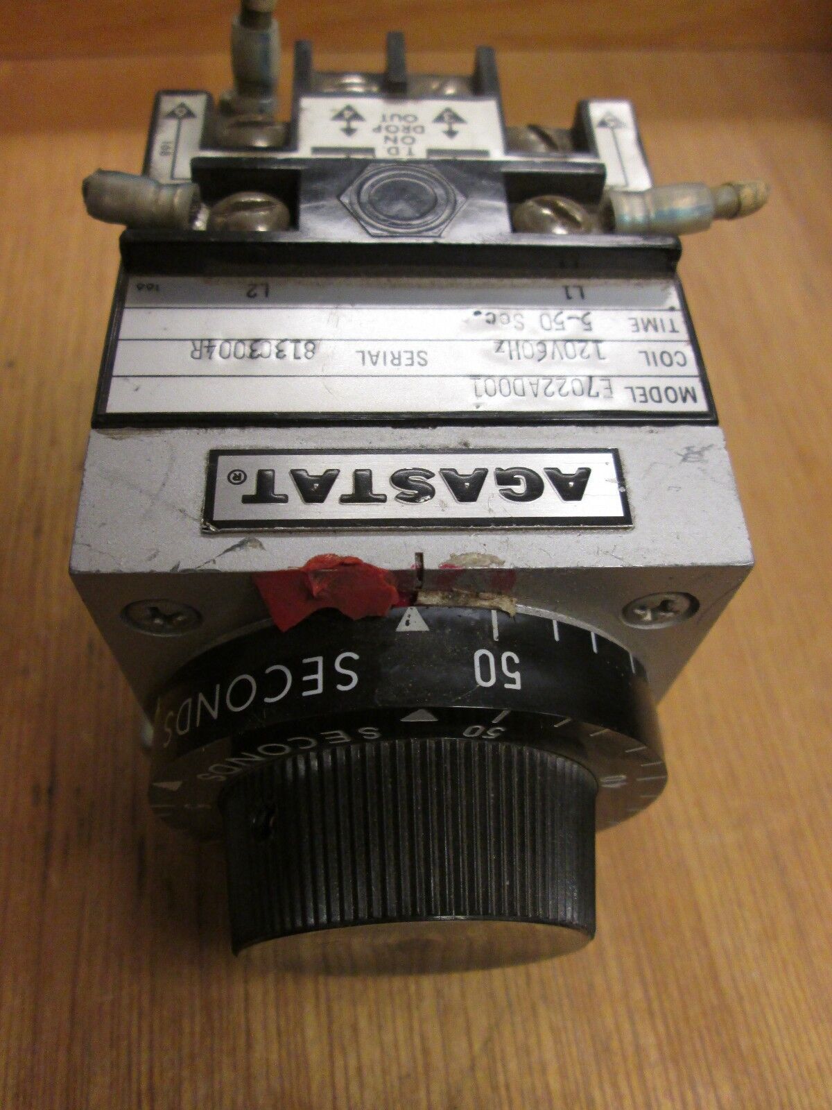 Agastat Timer E7022AD001 Range 5-50 secs 120V coil 60Hz Used