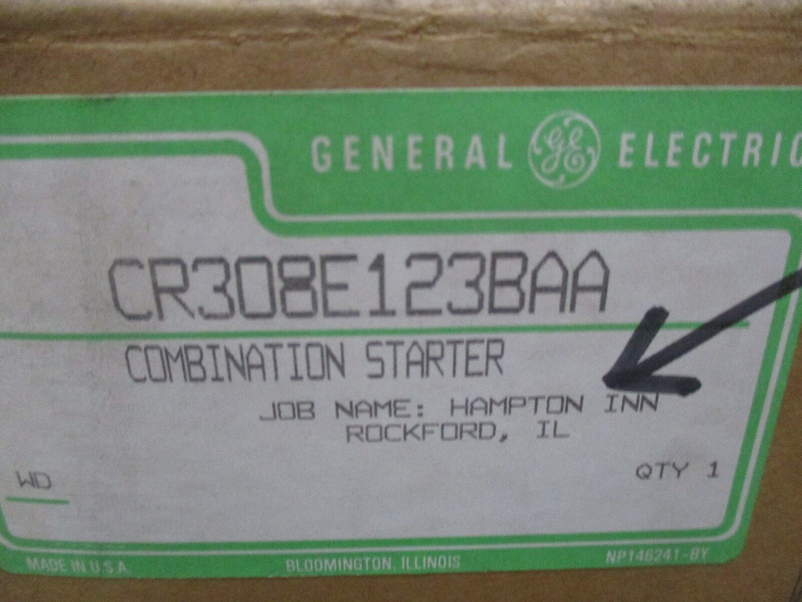 GE Size 3 Combination CR308E123BAA 90A 600V 200-208V Coil New Surplus