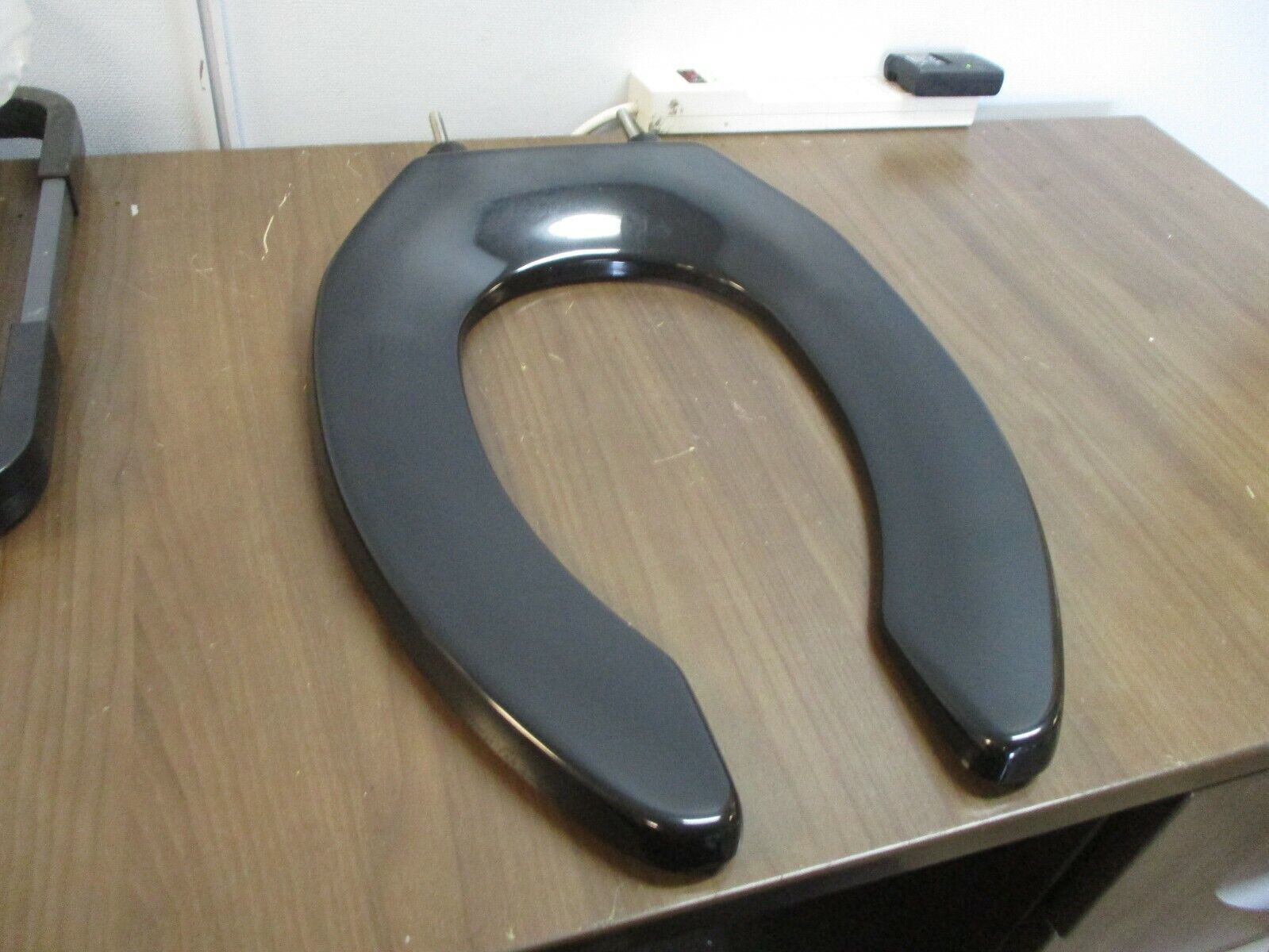 Church StaTite Elongated Plastic Toilet Seat 295SSCT Black Open Front *No Cover*