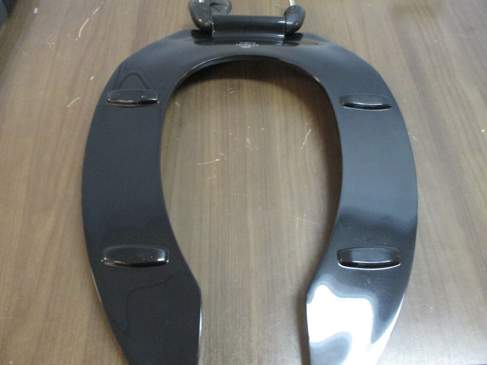 Church StaTite Elongated Plastic Toilet Seat 295SSCT Black Open Front *No Cover*
