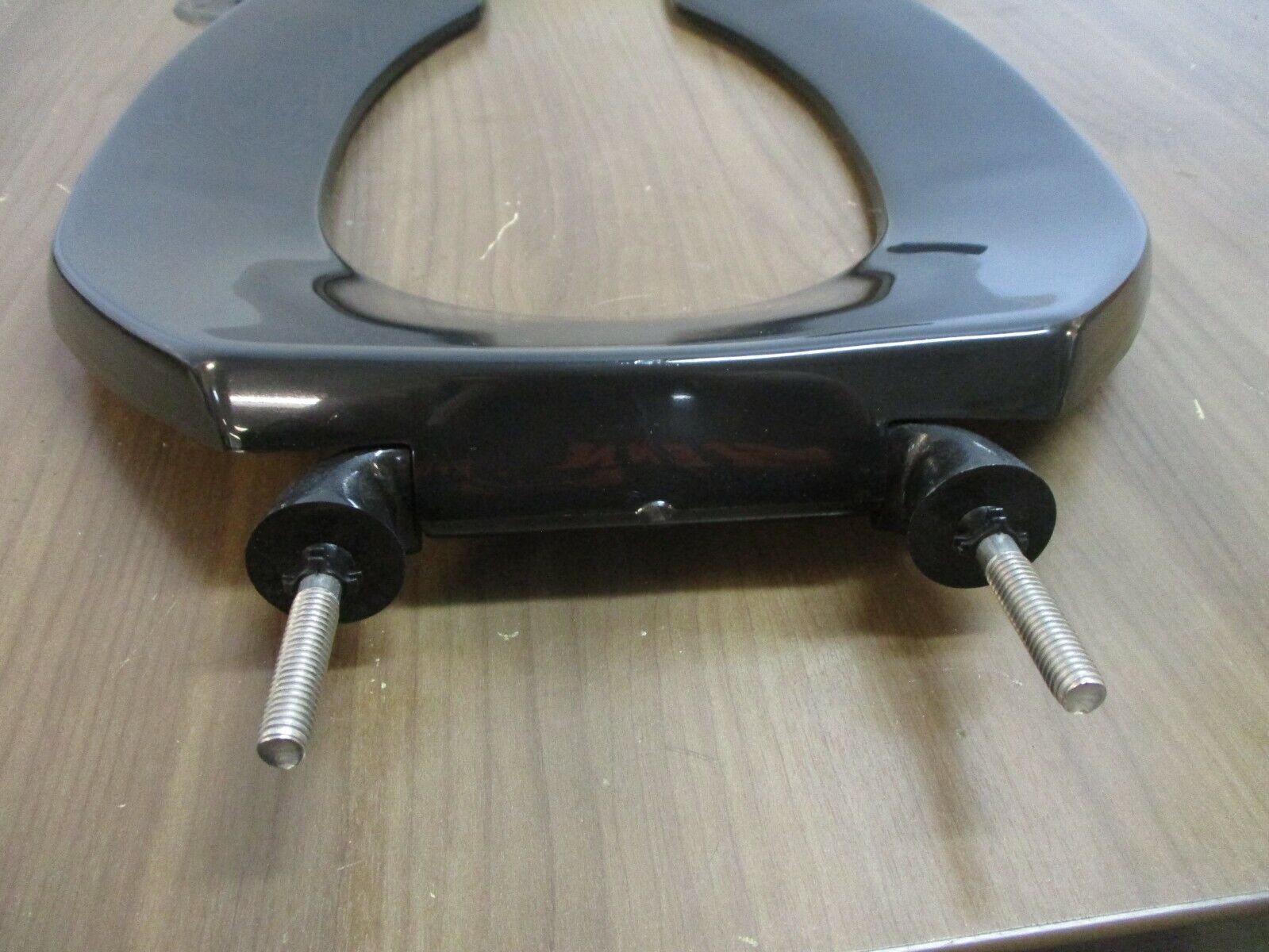 Church StaTite Elongated Plastic Toilet Seat 295SSCT Black Open Front *No Cover*