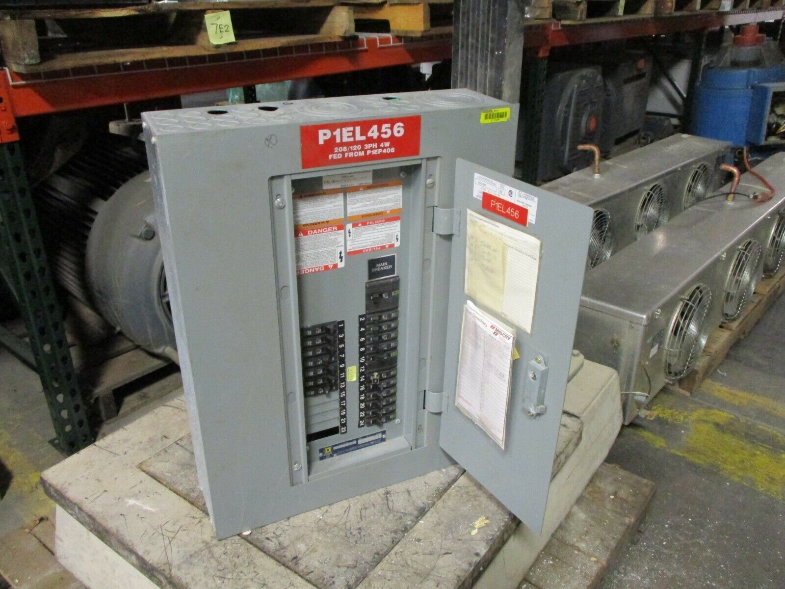 Square D Main Breaker Circuit Breaker Panel 50A Max 208Y/120 3Ph 4W Used