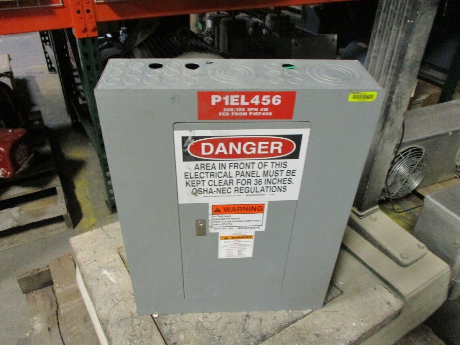 Square D Main Breaker Circuit Breaker Panel 50A Max 208Y/120 3Ph 4W Used