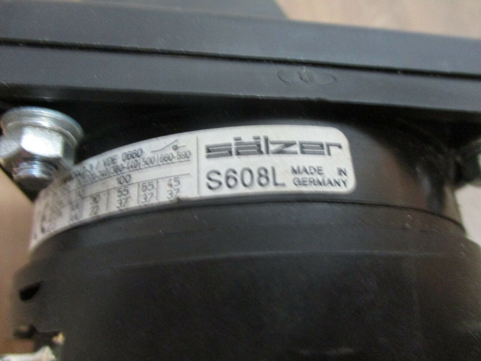 Salzer Bypass Rotary Switch S608L 110A 600V 3Ph Used