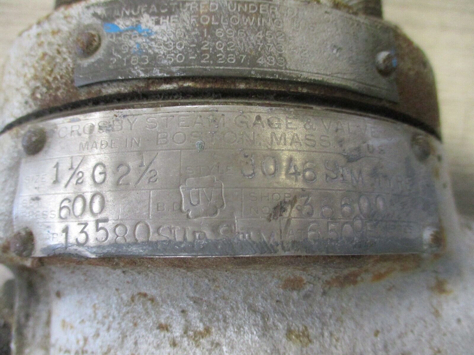 Crosby Safety Relief Valve 428J Size: 1 1/2" Used