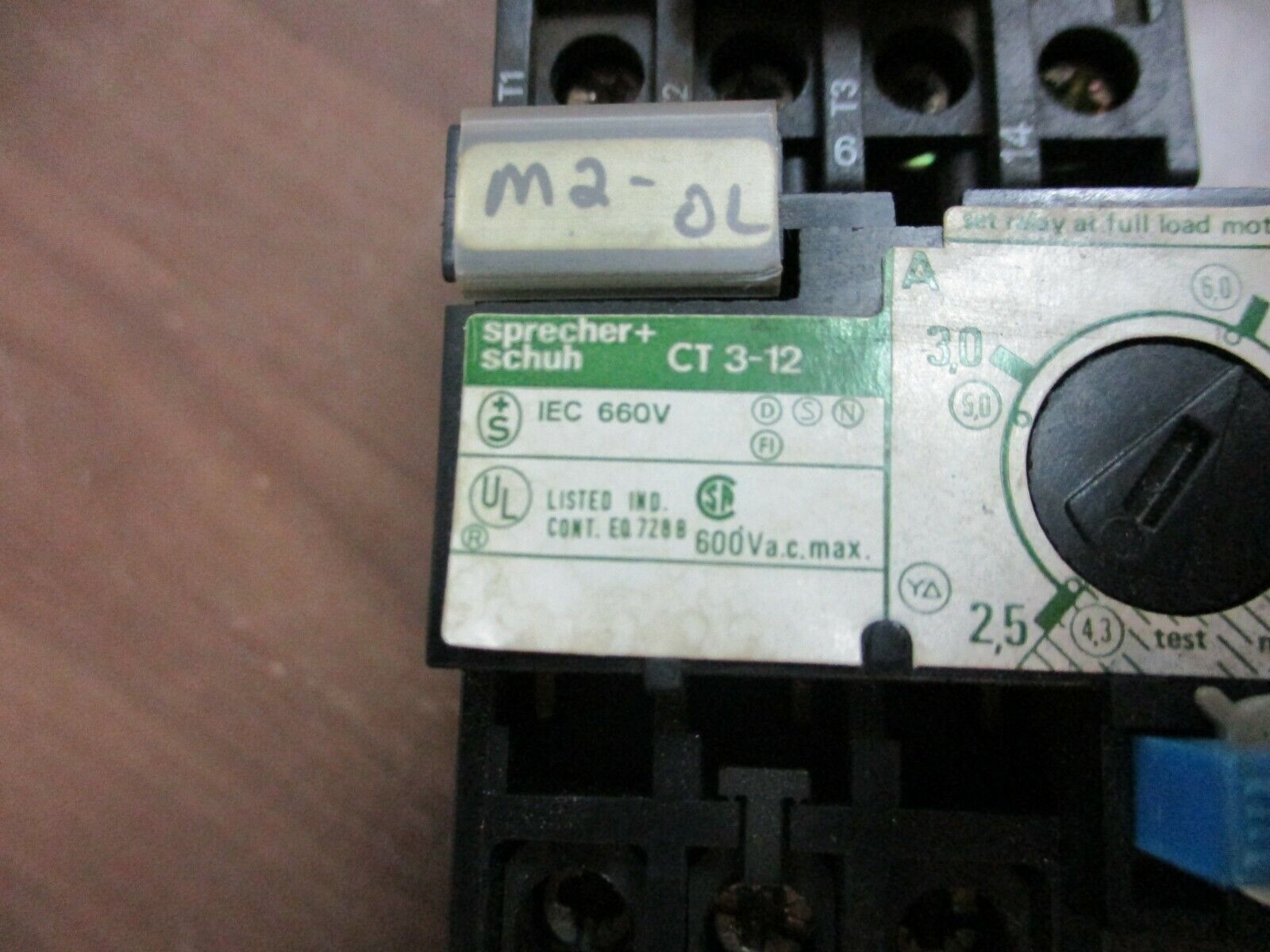 Sprecher + Schuh Starter CA 3-9/CT3-12 120V Coil Trip: 2.5-4.0A 600V Used