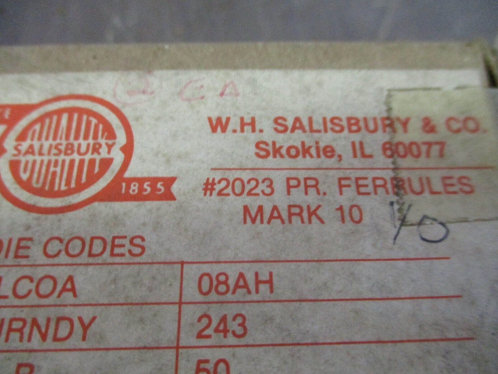 Salisbury I/O Ferrule 2023 *Box of 2* New Surplus