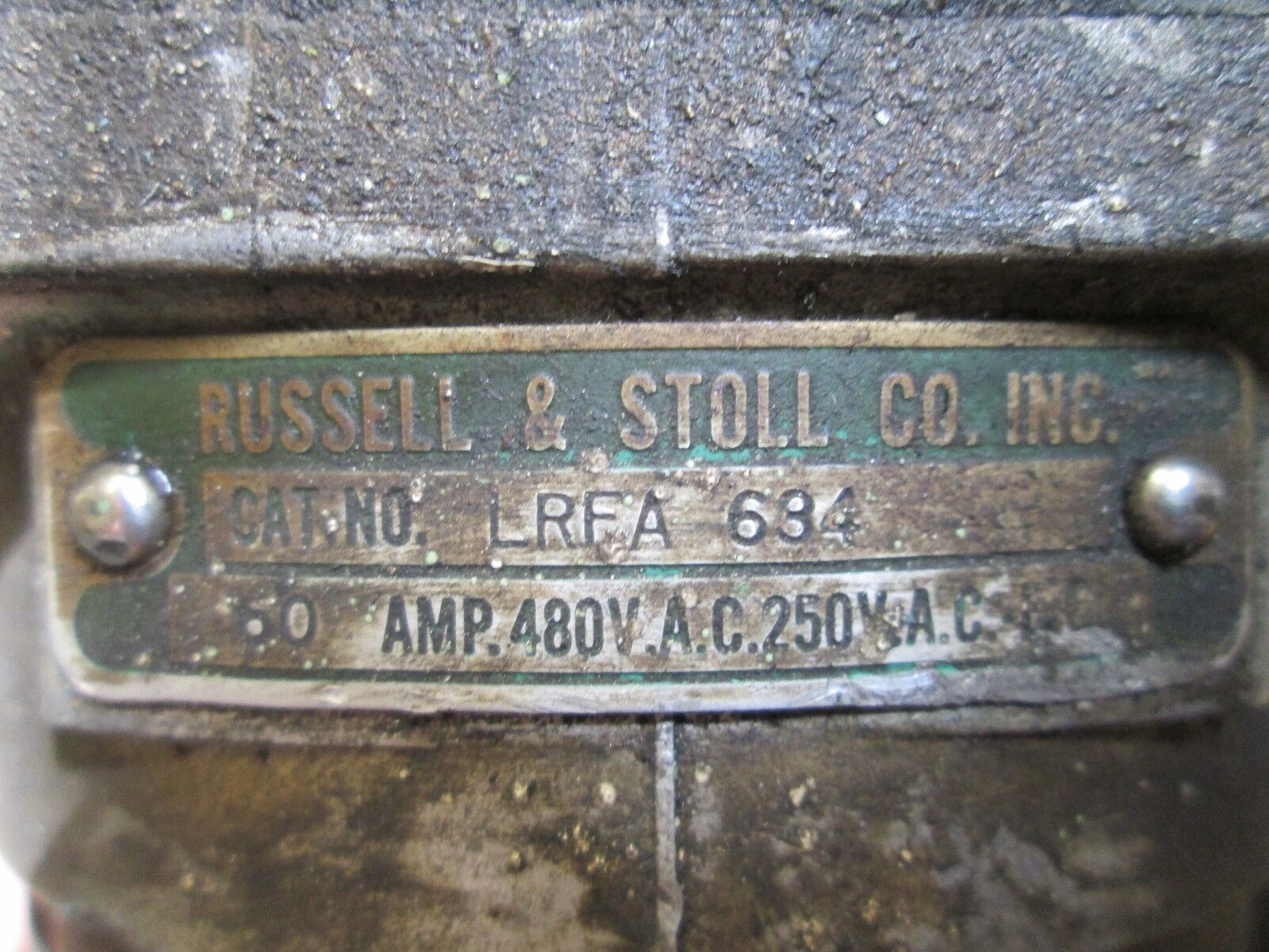 RussellStoll Receptacle LRFA634 60A 480V 4W 3P Used