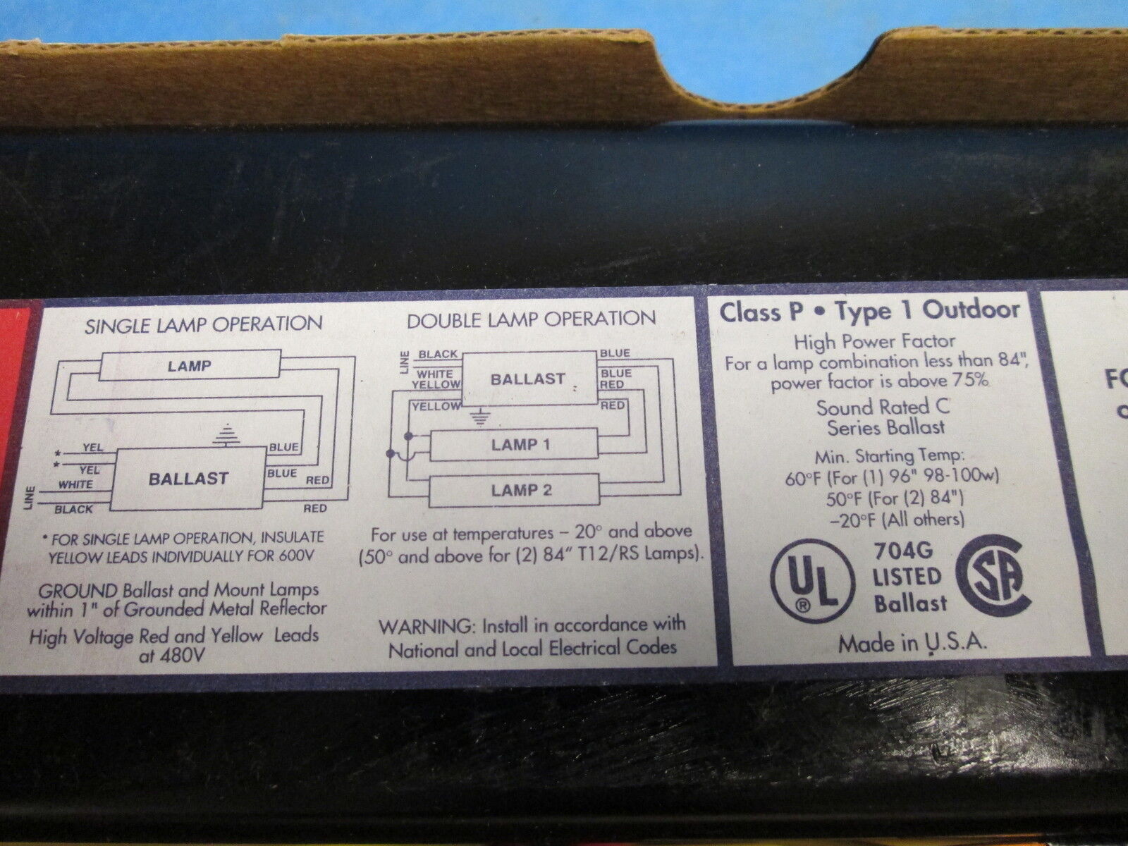 Advance Ballast VC-2S85-TP 277v