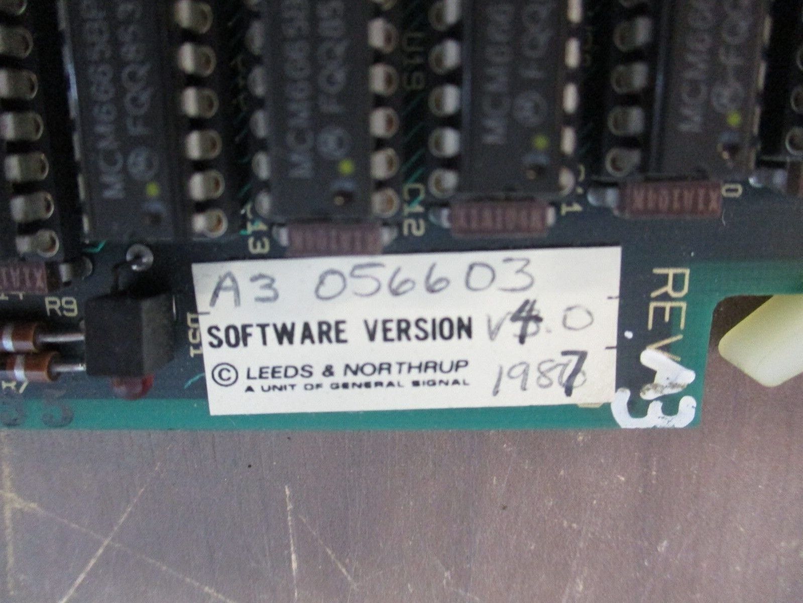 Leeds & Northrup PC Board 056603 Rev. A3 S/W Ver. 4.0 Used