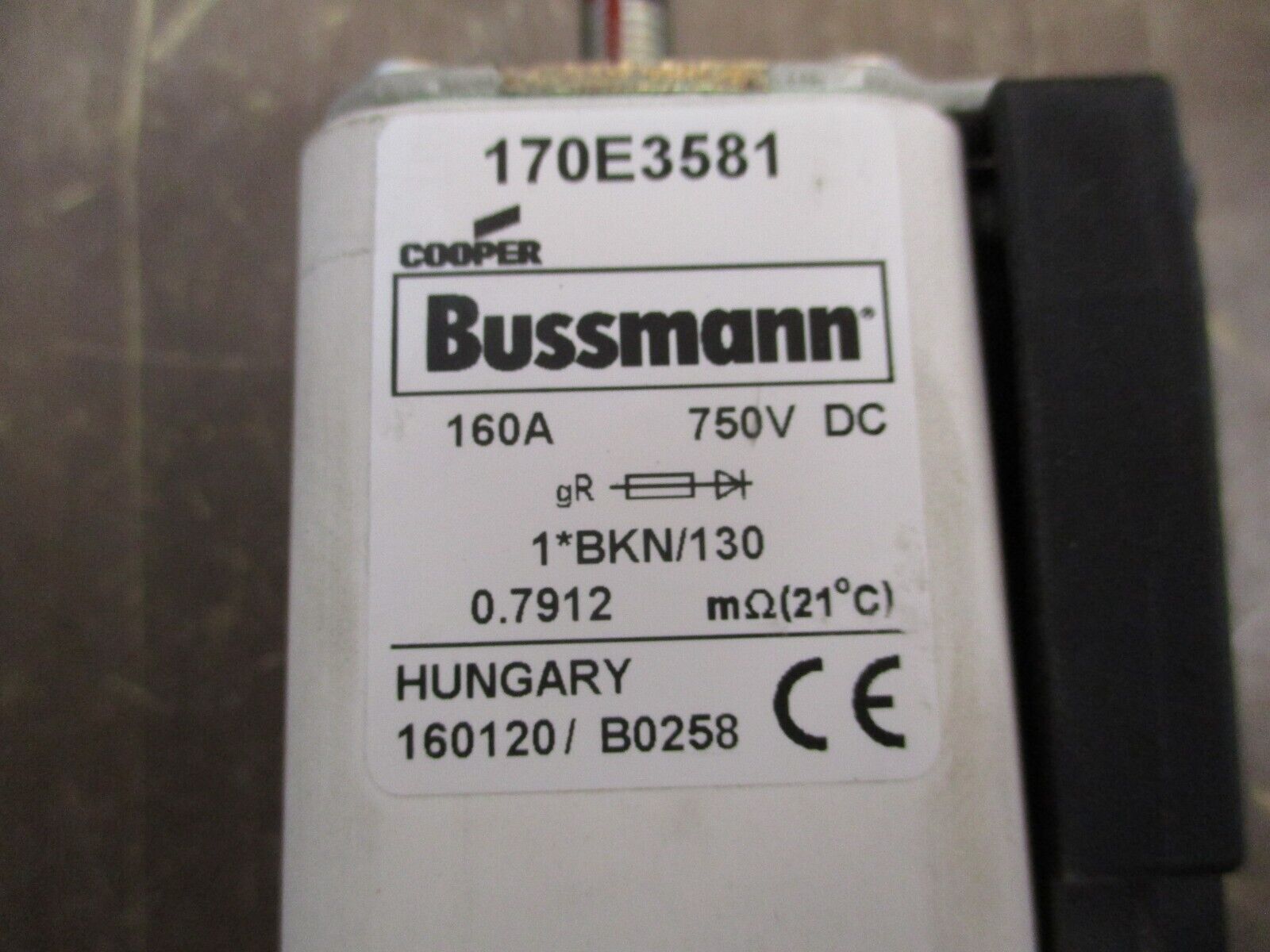 Cooper Bussmann Fuse 170E3581 160A 750V Used