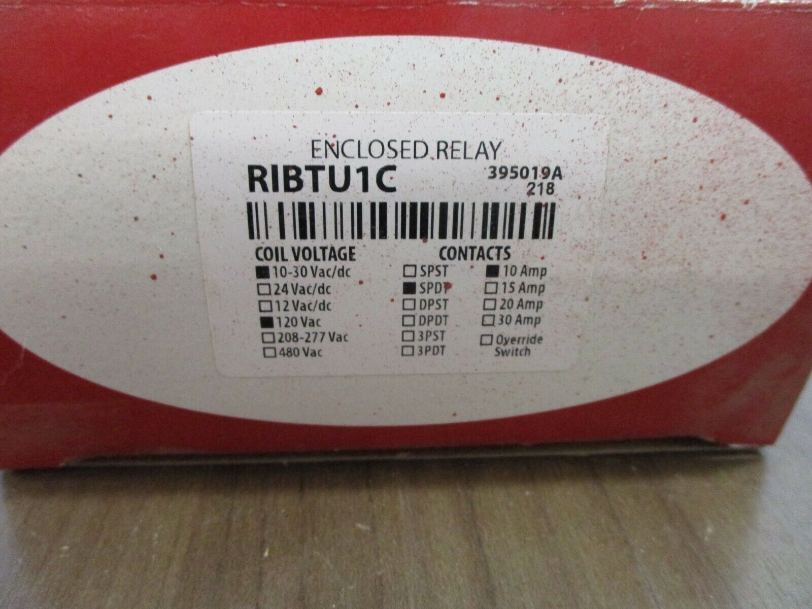 RIB Enclosed Relay RIBTU1C 10-30VAC/DC // 120VAC Coil 10A SPDT New Surplus