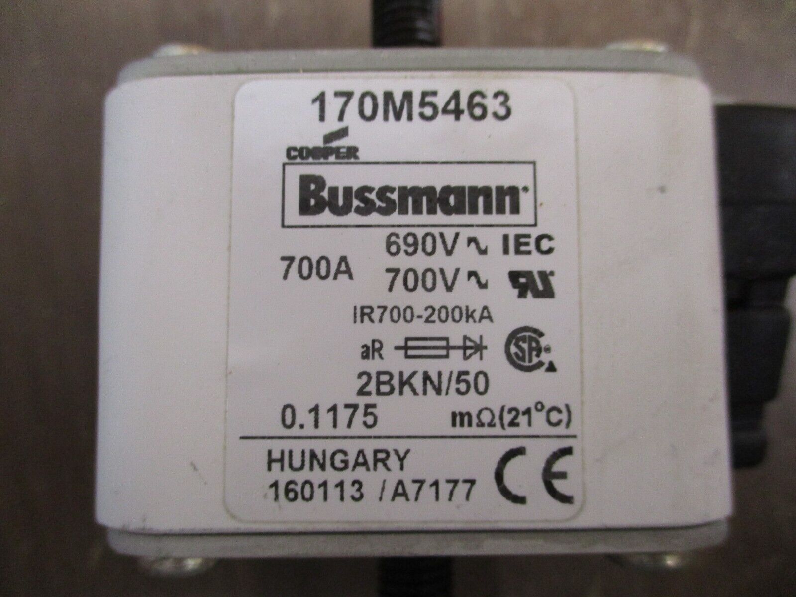 Cooper Bussmann Fuse 170M5463 700A 700V Used