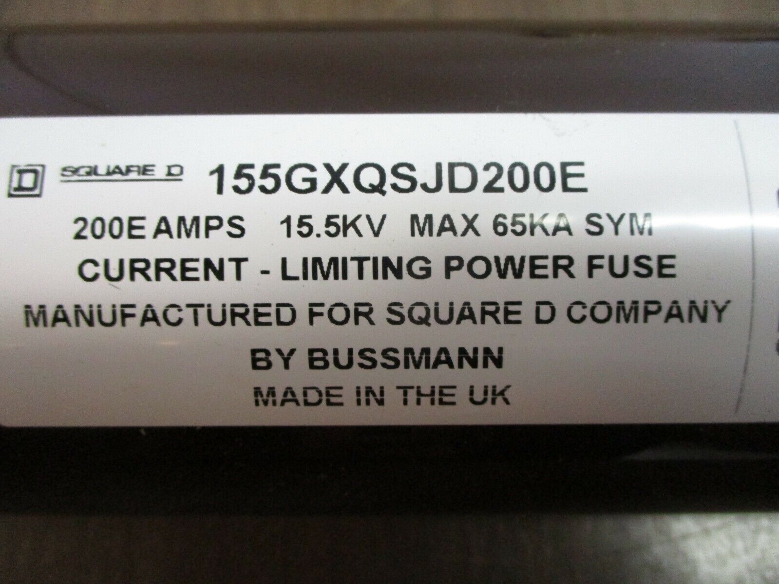 Square D Fuse 155GXQSJD200E 200E 15.5kVA New Takeout