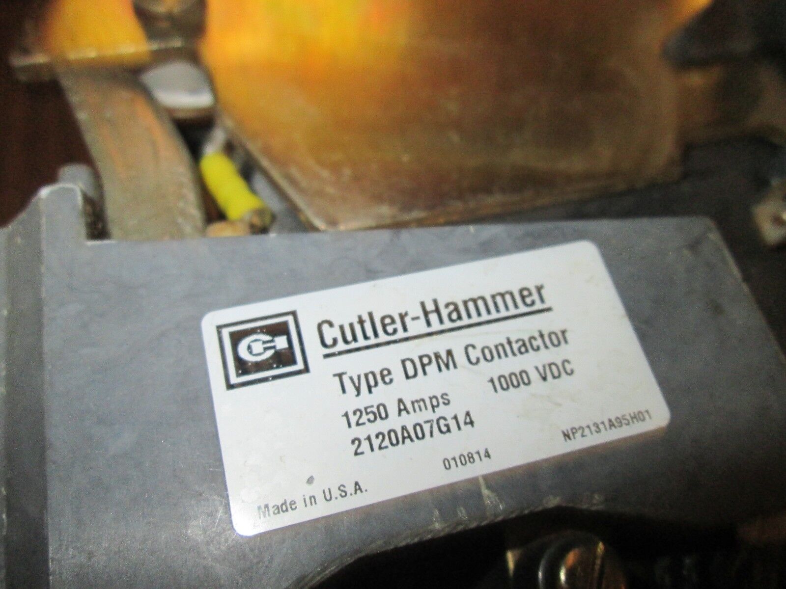 Cutler-Hammer Type DPM Contactor 2120A07G14 1250A 1000VDC Used