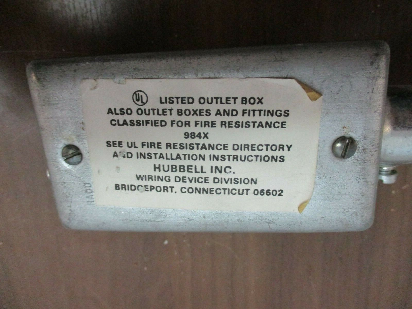 Hubbell Poke Through Duplex Receptacle Flush Mount 115V Used