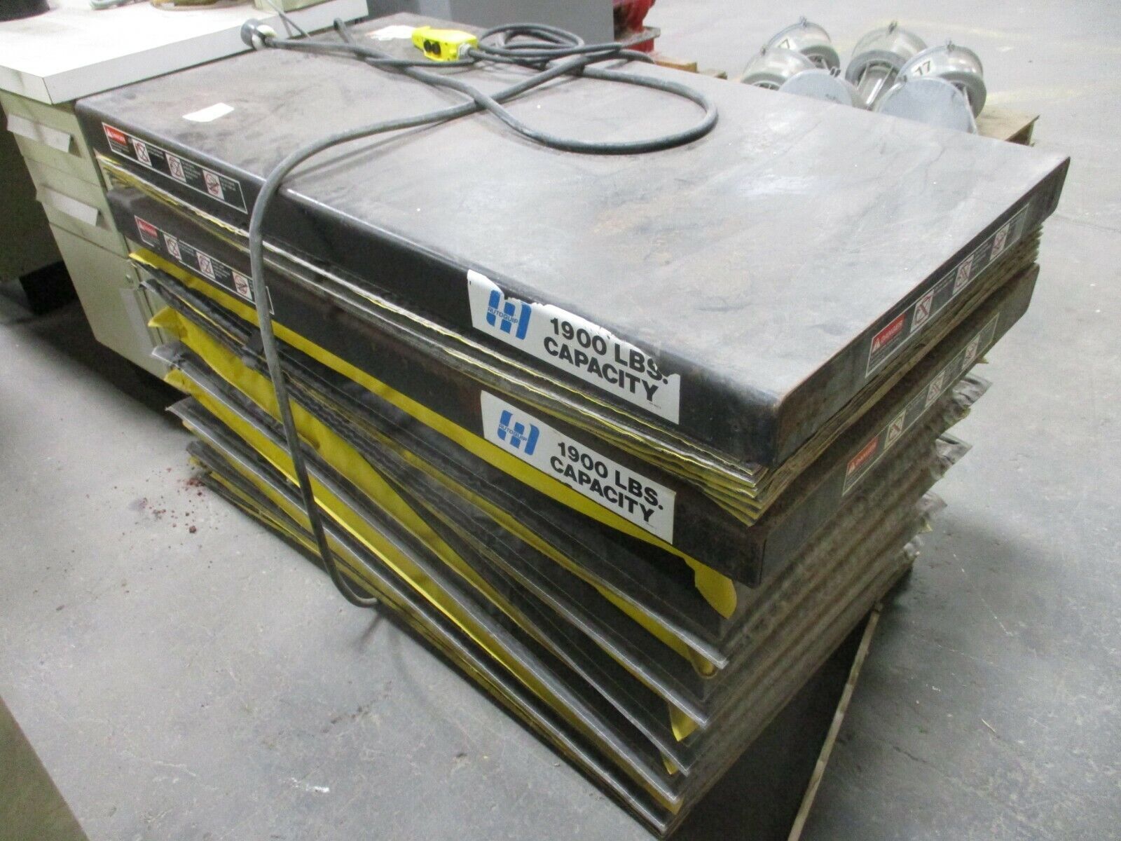 Autoquip Hydraulic Lift Table w/ Accordion Skirt 1900lbs Capacity 480V 3Ph Used