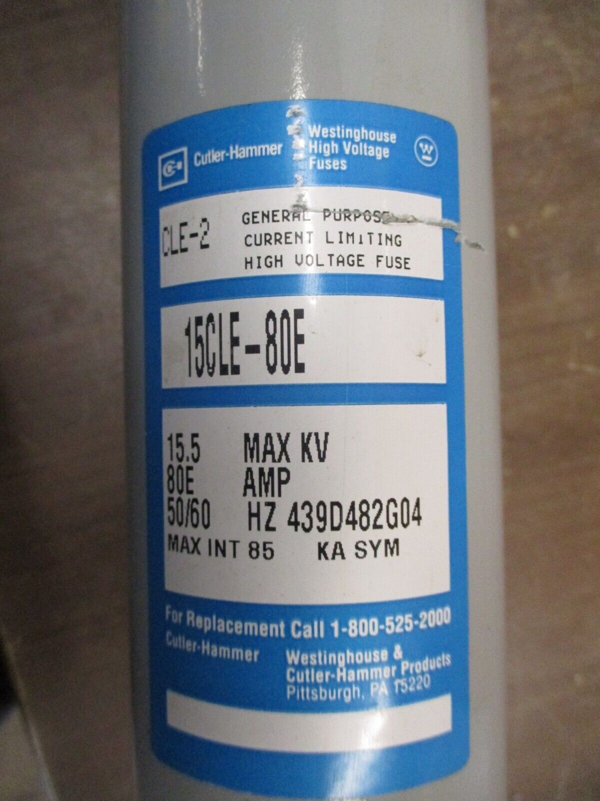 Cutler-Hammer CLE-2 Fuse 15CLE-80E 15.5kV 80E 50/60Hz Used