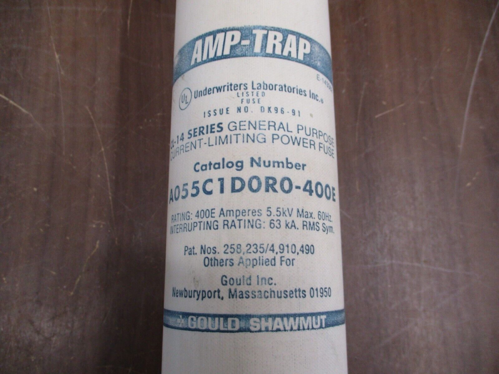 Gould Shawmut CL-14 Fuse A055C1D0R0-400E 5.5kV 400E Used