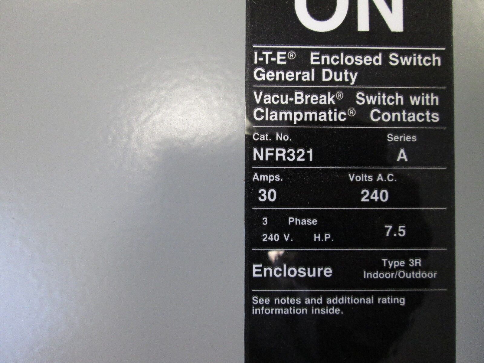 Siemens 3R Non-Fusible Safety Switch NFR321 30A 240V 3P Nema 3R Enclosure New