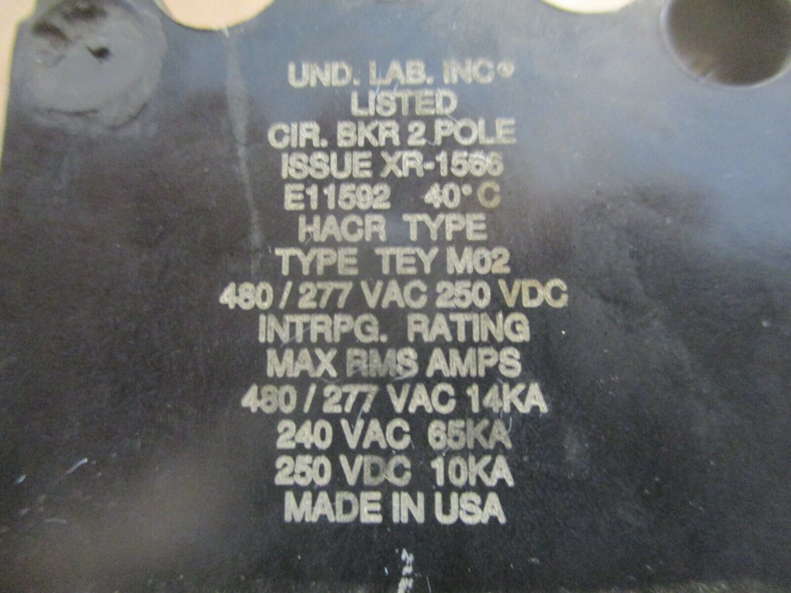 GE Bolt-On Circuit Breaker TEY220 M02 20A 480/277V 2P Used