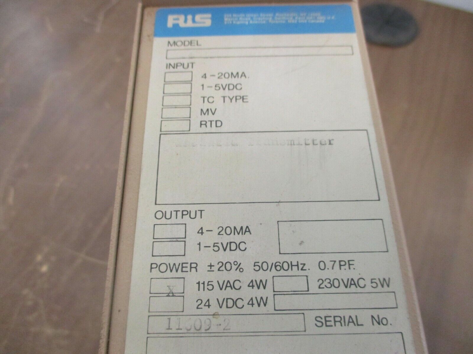 RIS Isolated Transmitter SC-1302 115VAC 4-20mA Used