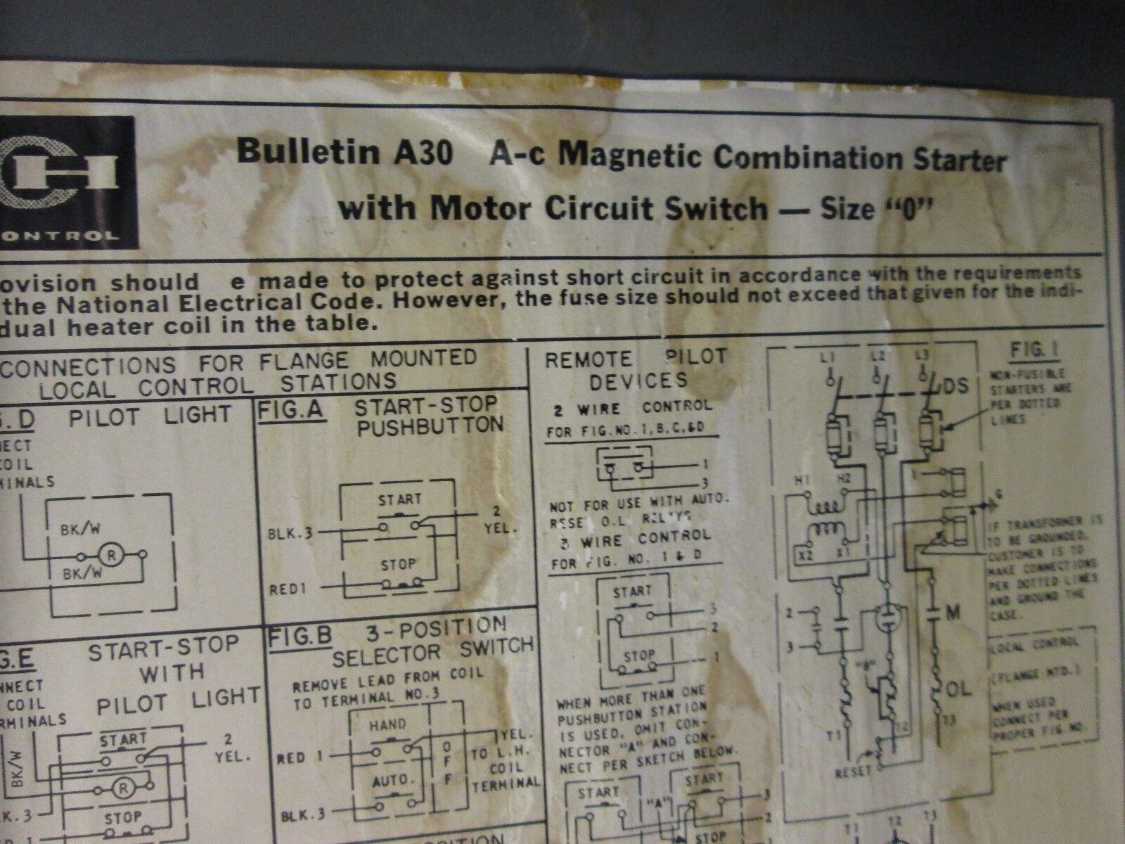 Cutler-Hammer Fusible Combination A10BNO Size 0 18A 3Ph Used