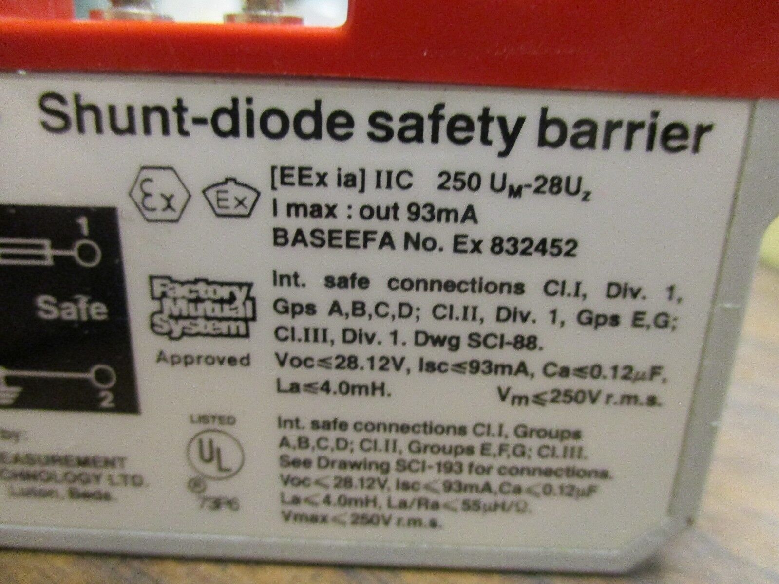 Measurement Technology Shunt-Diode Safety Barrier MTL728 28V Used