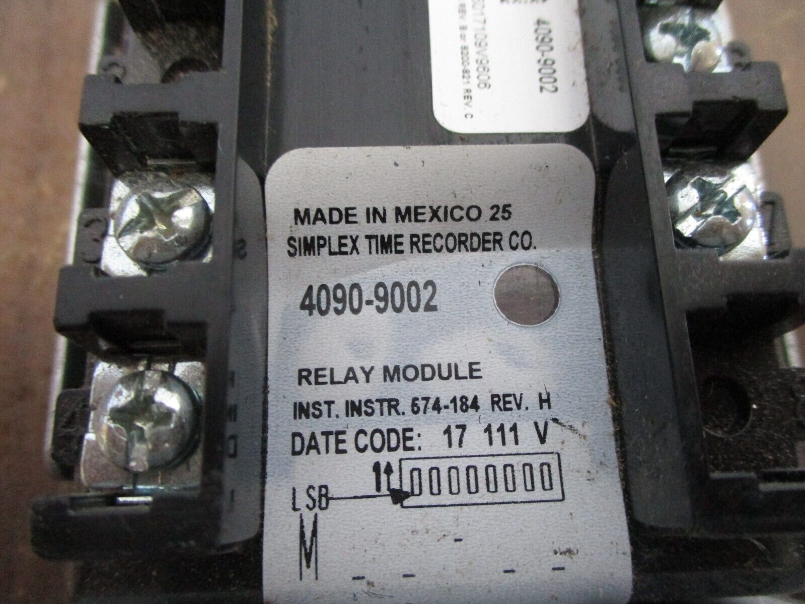 Simplex Relay Module 4090-9002 Used