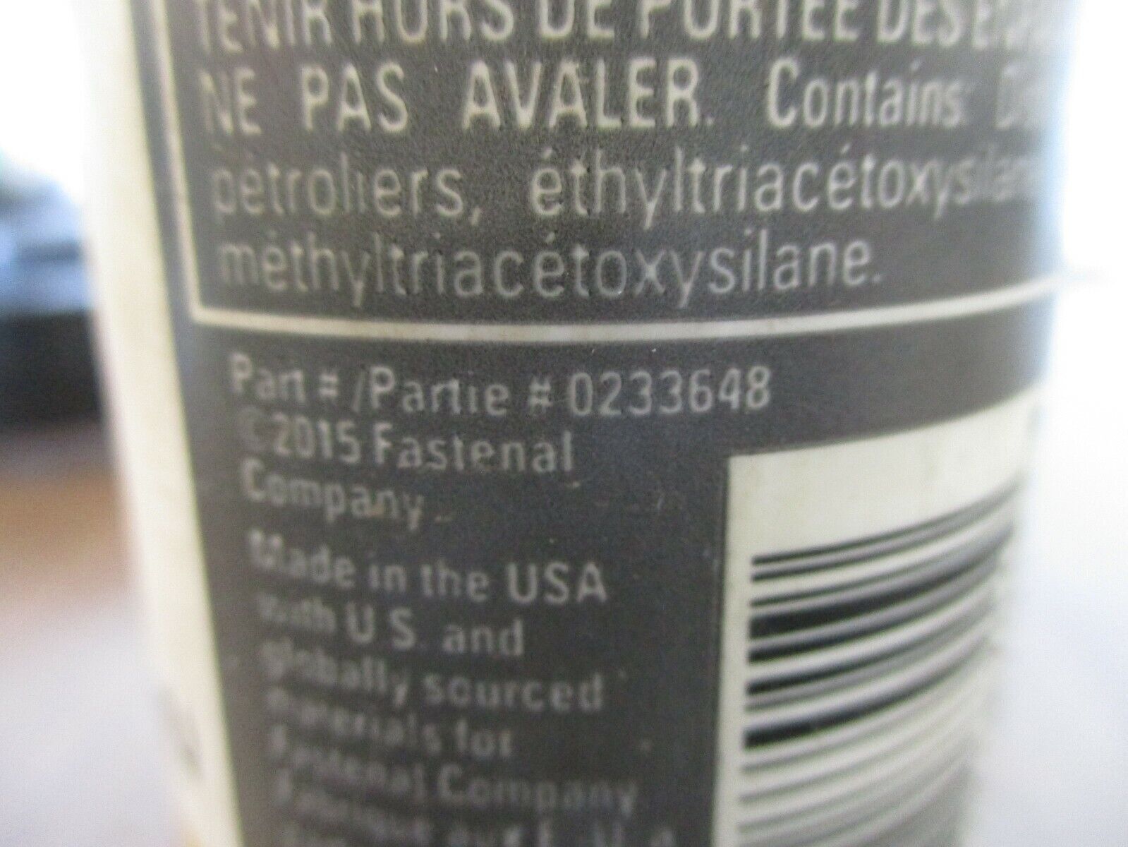 Fastenal Buck River RTV Silicone Sealant 0233648 White New Surplus