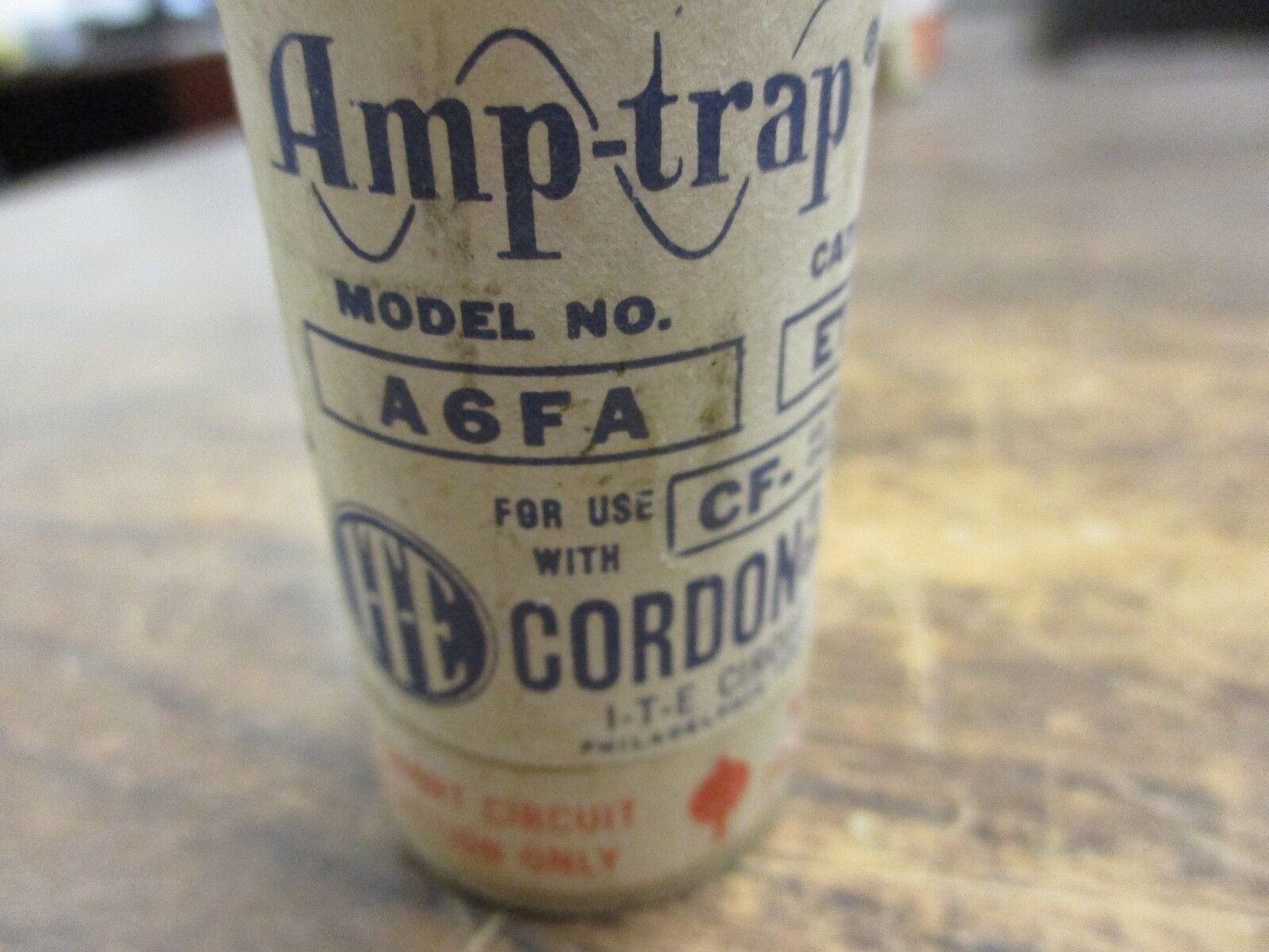 ITE Amp-Trap A6FA Fuse ET-CF09 For Use w/ CF Frame 40A and Over Used