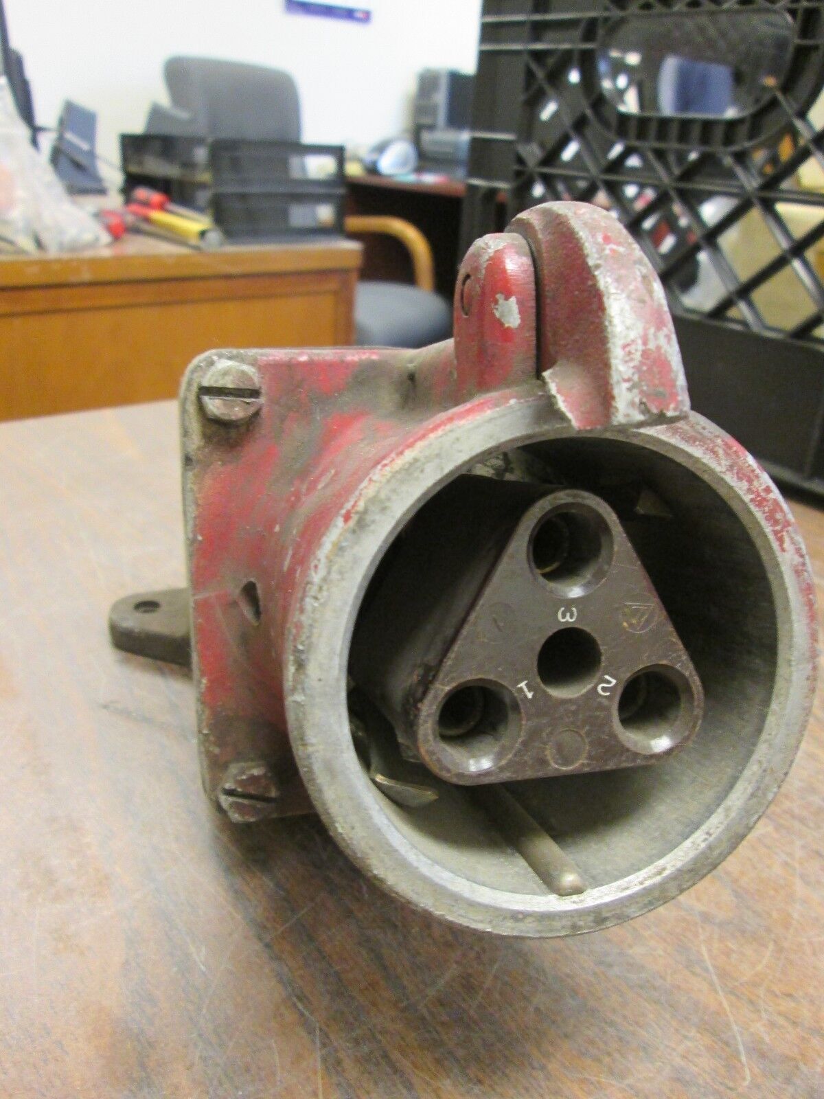Appleton Receptacle w/ Base AE-631 60A 600V 3P 3W *Missing Cover* Used