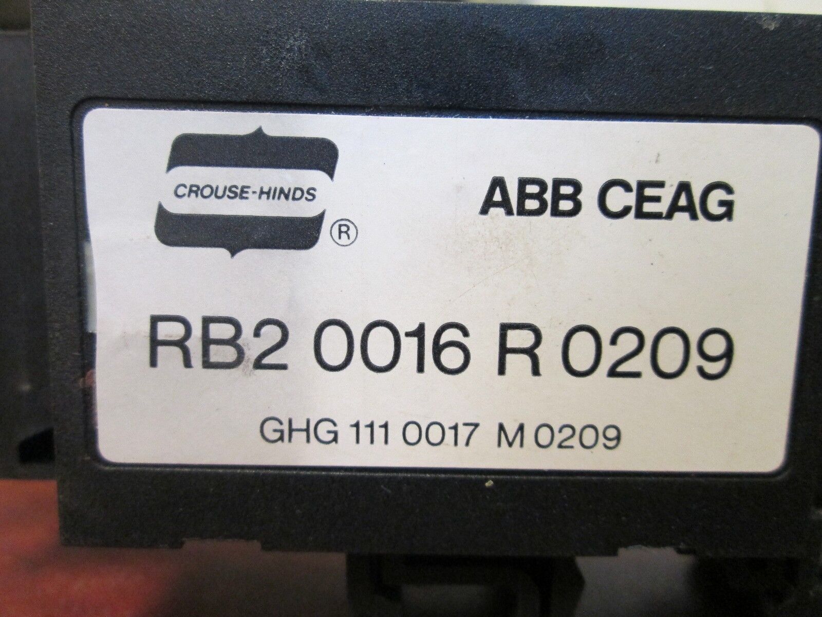 Crouse-Hinds Repeater Barrier RB2 0016R 0-20mA 250Vrms Used