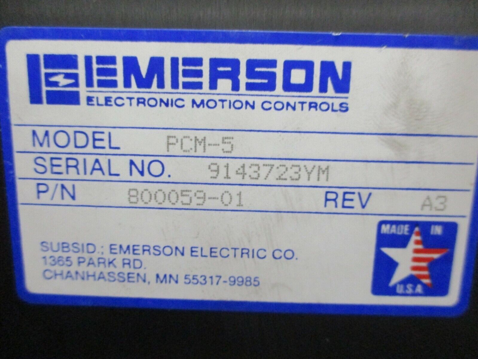 Emerson Positioning Servo Drive Ratio Controller PCM-5 Used