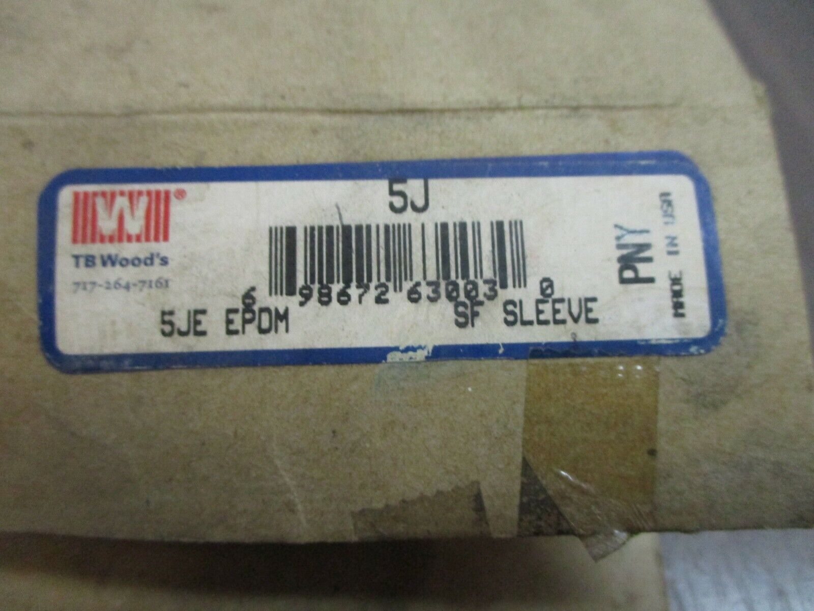 TB Woods 5J SF Sleeve 5JE EPDM New Surplus