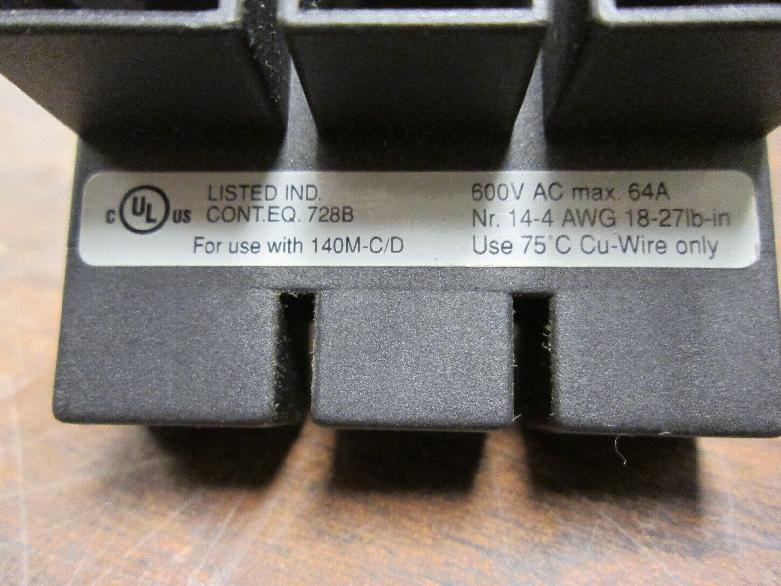 Allen-Bradley Contact Block 140M-C-WTE Ser A 64A 690V *Lot of 2* Used