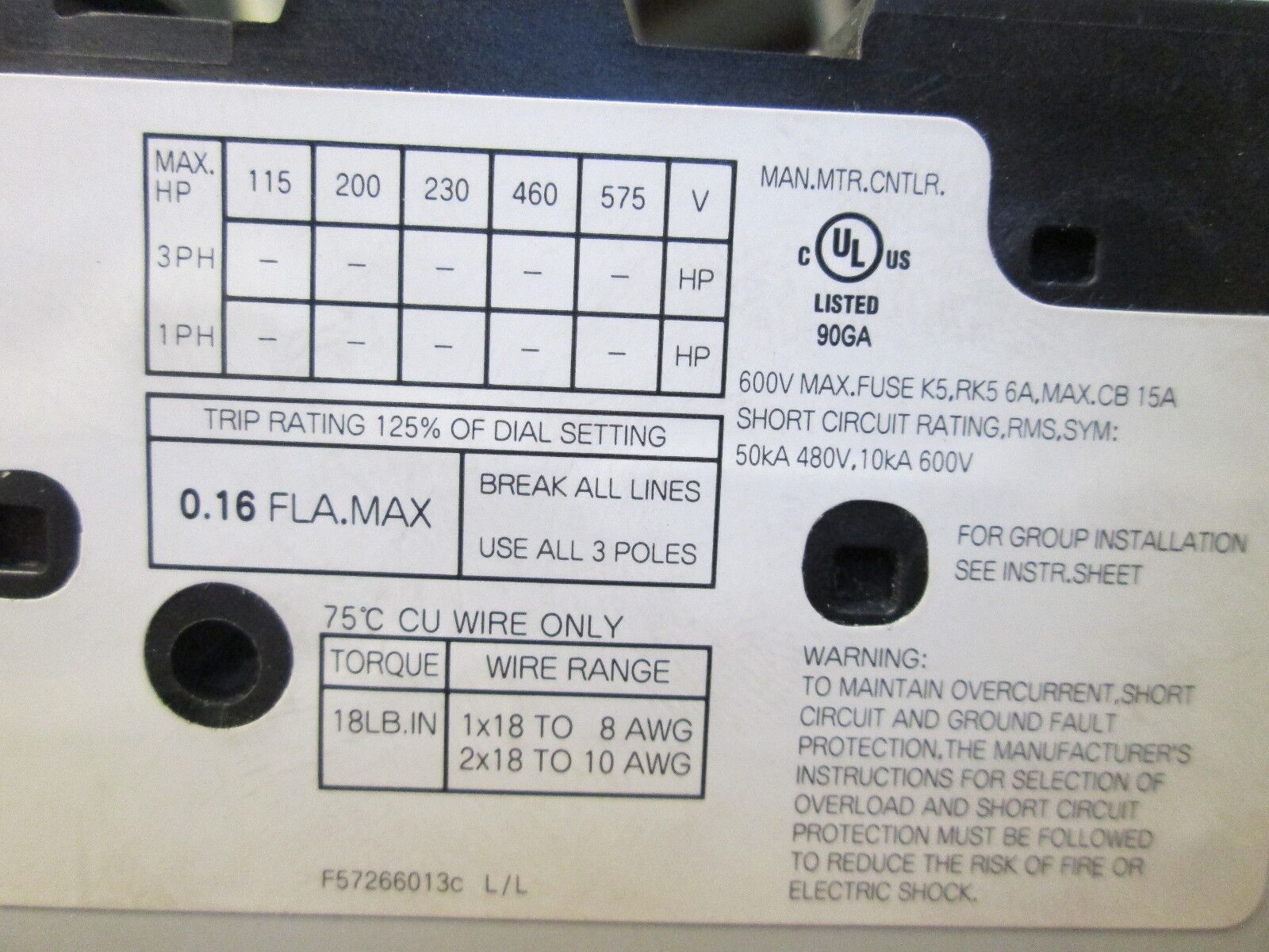 GE Manual Motor Starter GPS1BSAA .1-.16A Range New Surplus