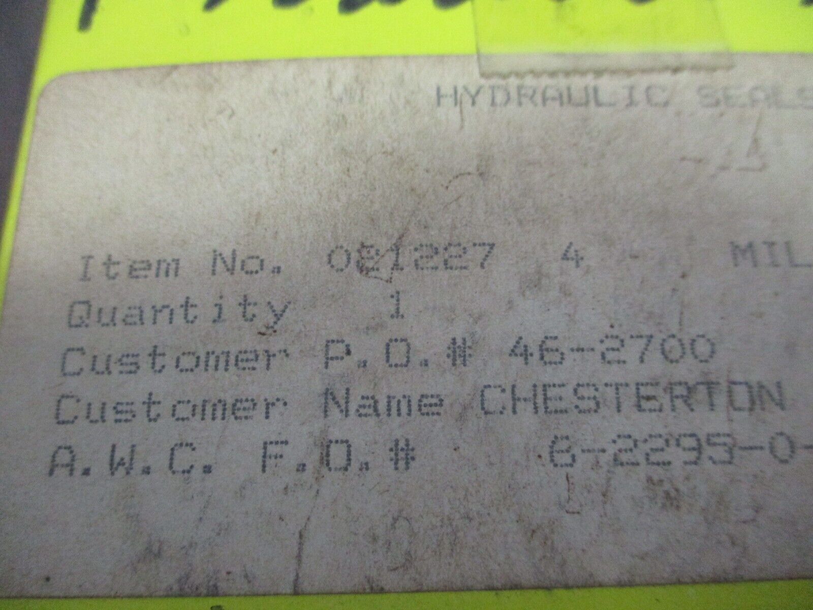 Chesterton Seal Kit 21227 New Surplus