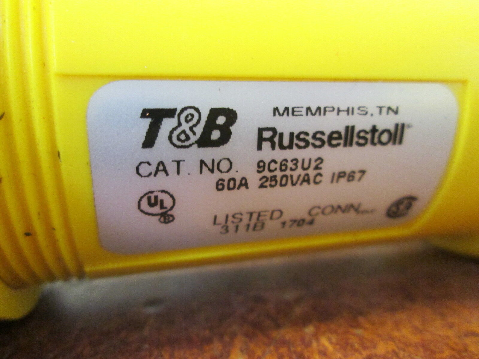 Russellstoll Connector 9C63U2 60A 250V Used