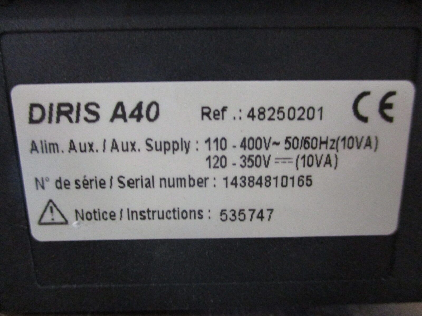Socomec DIRIS A40 Multifunction Meter 48250201. Used.