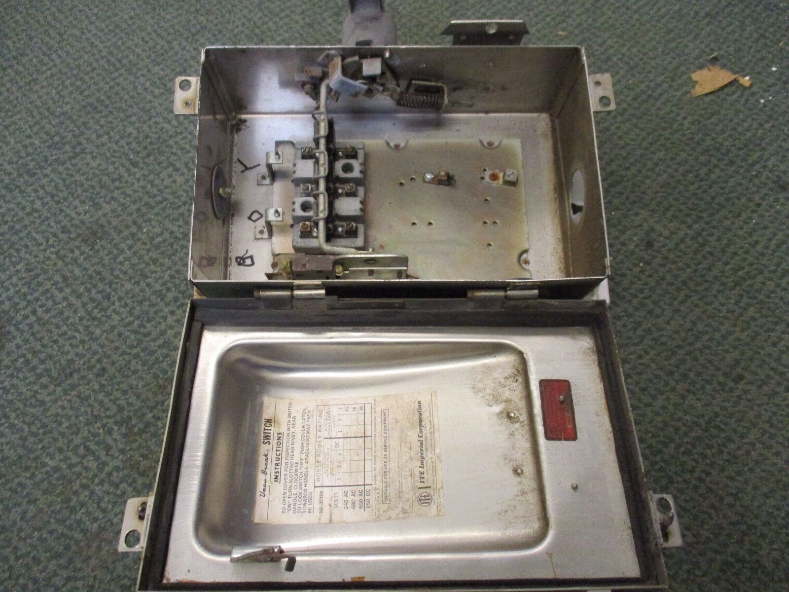 ITE Stainless Steel Safety Switch NF351SS 30A 600V 3P Used